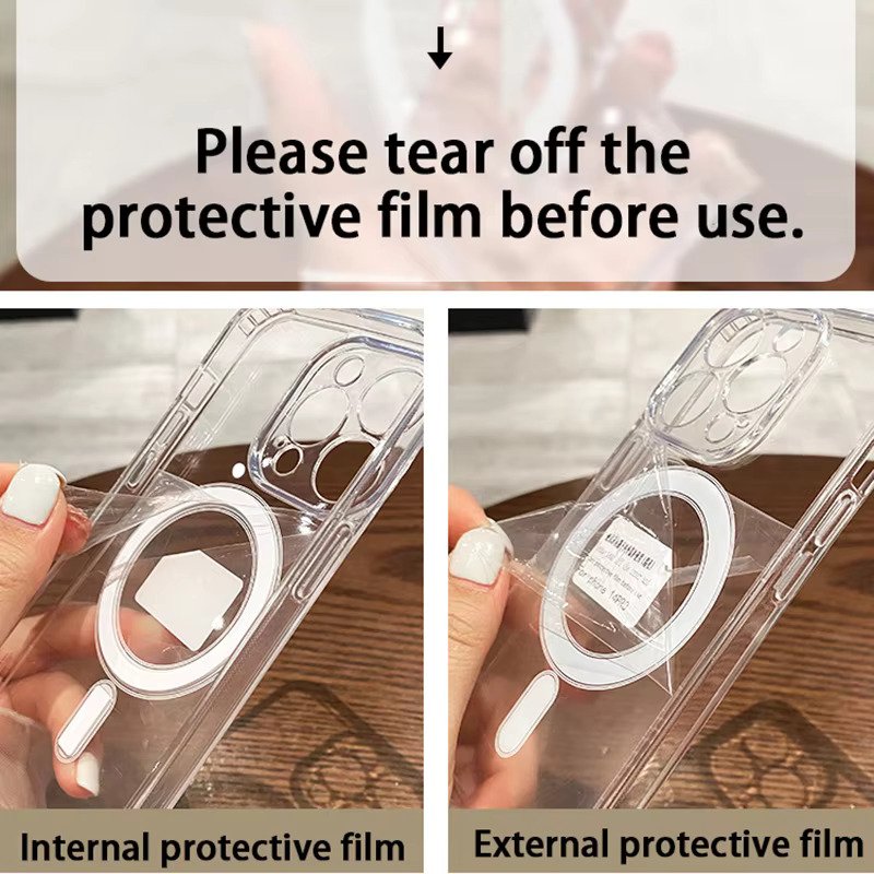 UltraHybrid™ Clear Anti-Yellow MagSafe iPhone Case – Shockproof & Compatible with All iPhone Models