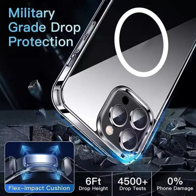 UltraHybrid™ Clear Anti-Yellow MagSafe iPhone Case – Shockproof & Compatible with All iPhone Models