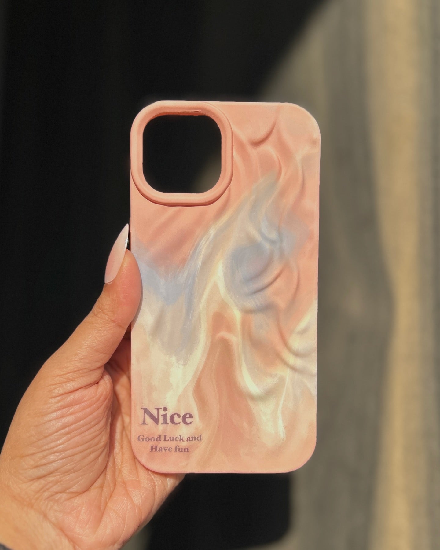 Aesthetic 3-D Textured Positive iPhone Soft Silicone Case - Nice