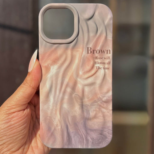 Aesthetic 3-D Textured Positive iPhone Soft Silicone Case - Brown