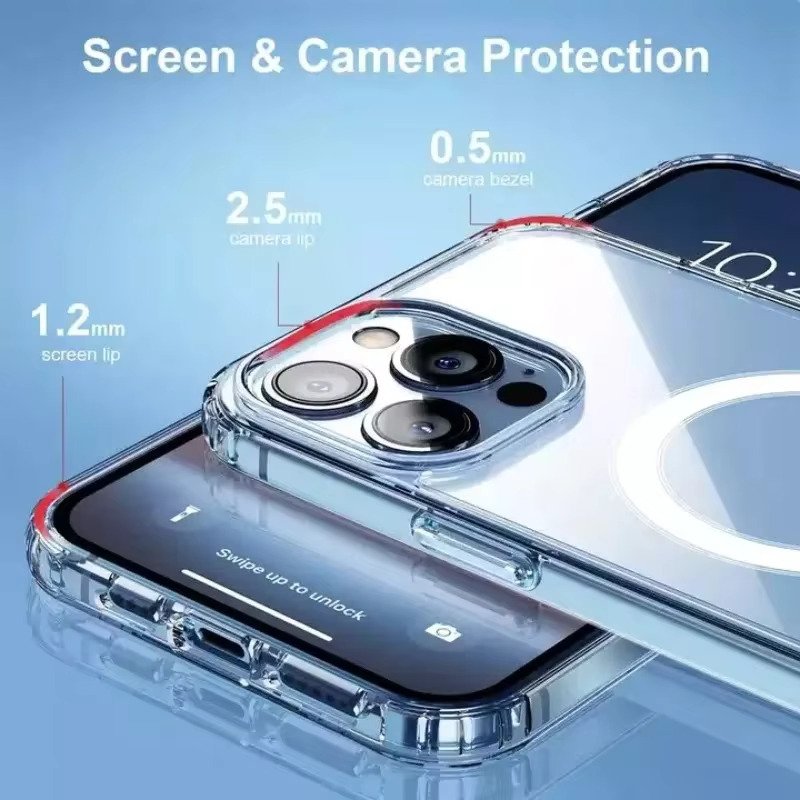 UltraHybrid™ Clear Anti-Yellow MagSafe iPhone Case – Shockproof & Compatible with All iPhone Models