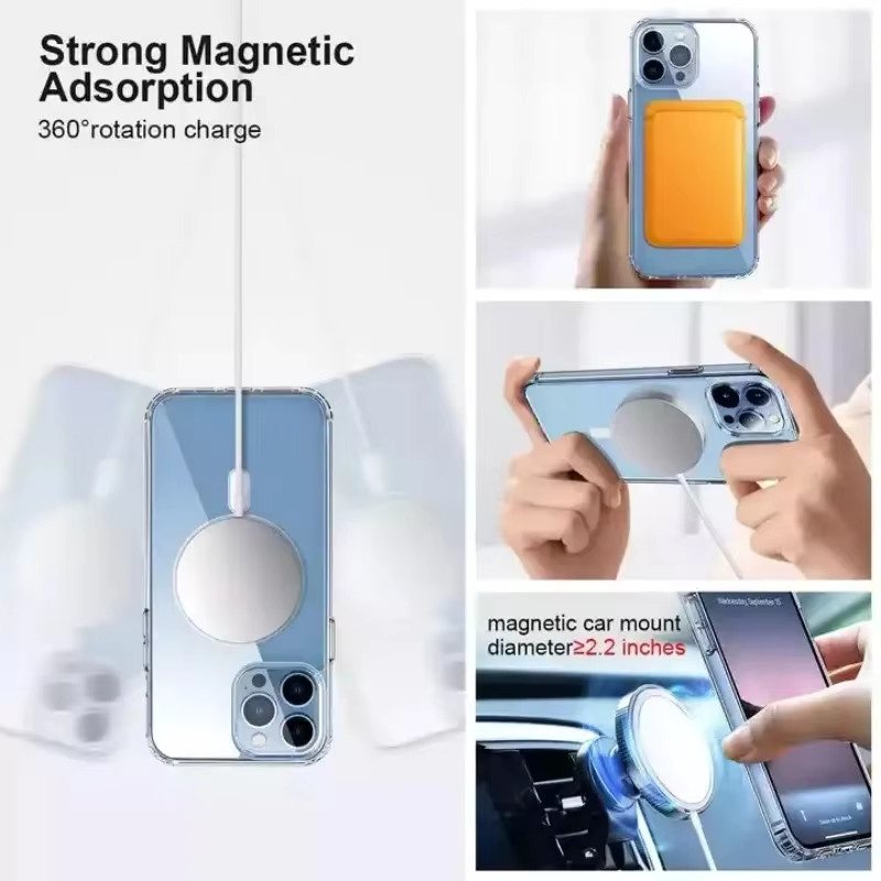 UltraHybrid™ Clear Anti-Yellow MagSafe iPhone Case – Shockproof & Compatible with All iPhone Models