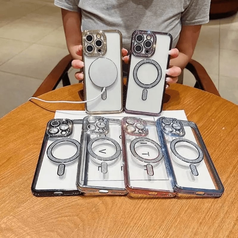 Diamond Sparkle MagSafe Case With Camera Protection for iPhone and Samsung Models