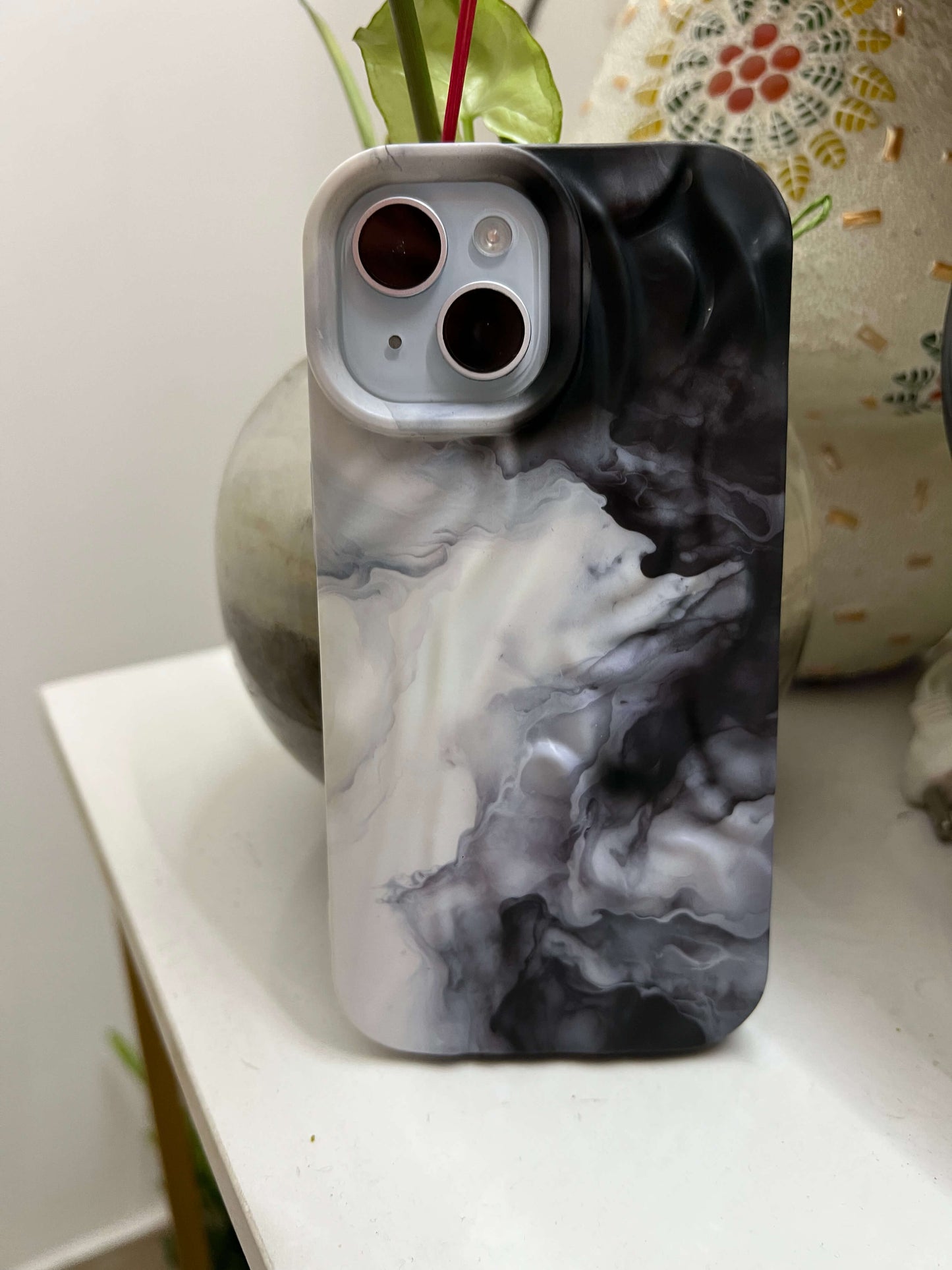 Aesthetic 3-D Textured Positive iPhone Soft Silicone Case - Black