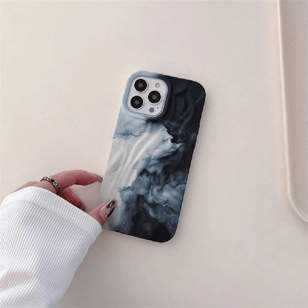 Aesthetic 3-D Textured Positive iPhone Soft Silicone Case - Black