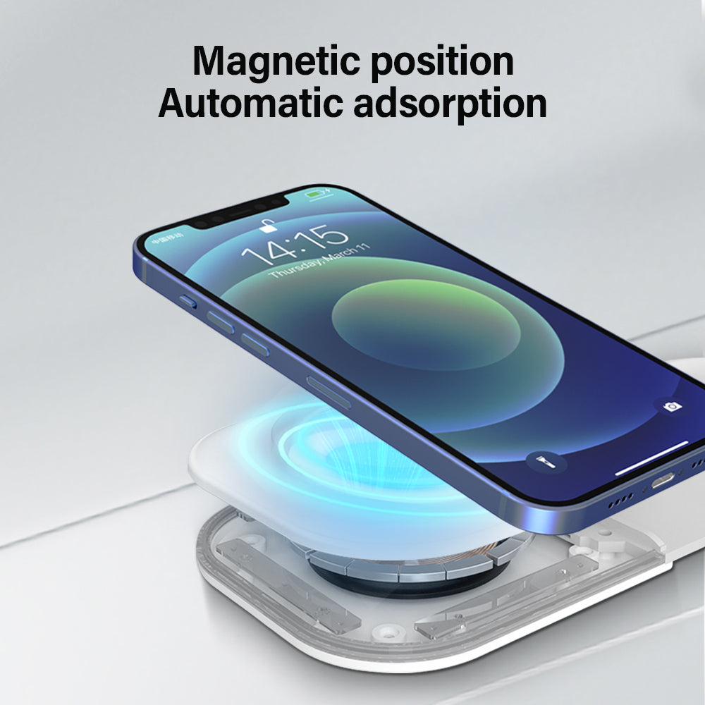 3 in 1 Magnetic fold 15W Wireless Charger Stand Fast Wireless Charging Station