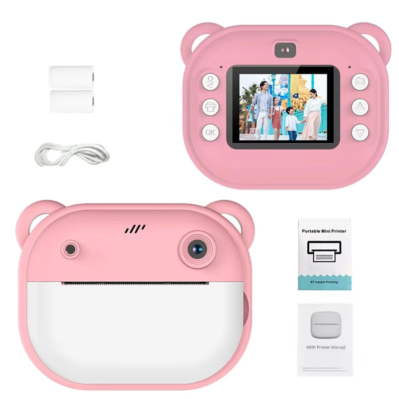 DC Instant Print Camera – Dual Lens, Memory Card Slot & Free Rolls | No-Ink Printing