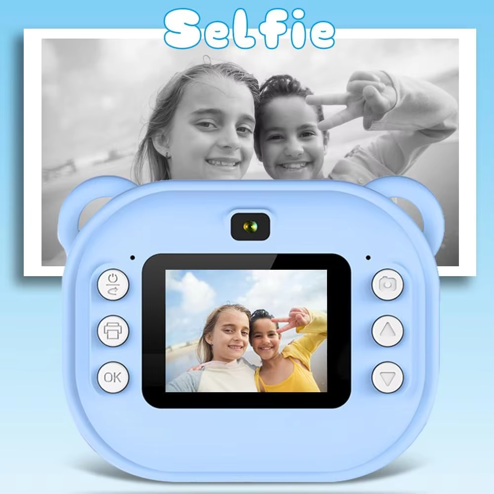 DC Instant Print Camera – Dual Lens, Memory Card Slot & Free Rolls | No-Ink Printing