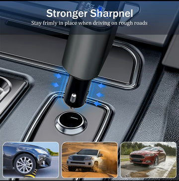 Smart | 4 in 1 Retractable cables 2 Type C and iOS Fast Charging 120W Car Phone Charger
