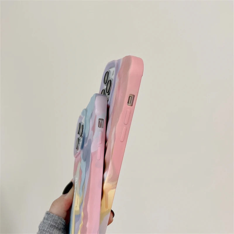 Rainbow Aesthetic Textured Positive iPhone Soft Silicone Case - Good Luck & Have a Nice Day