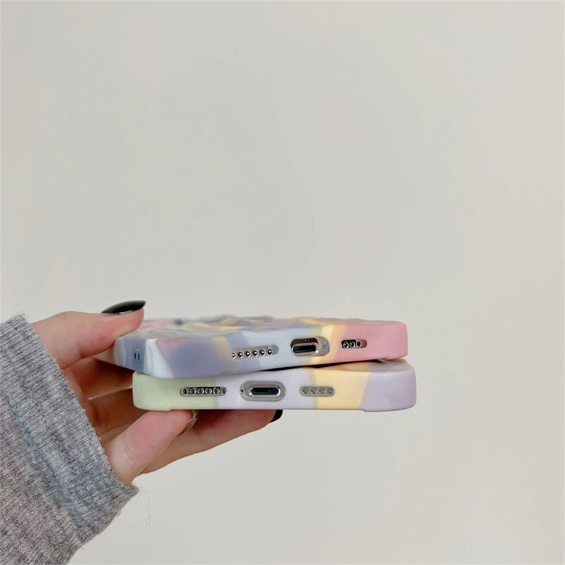 Rainbow Aesthetic Textured Positive iPhone Soft Silicone Case - Good Luck & Have a Nice Day