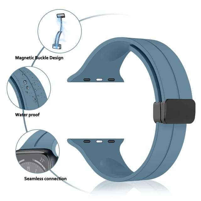DC Premium Magnetic Silicone Apple Watch Strap – Soft, Flexible Band for All Series