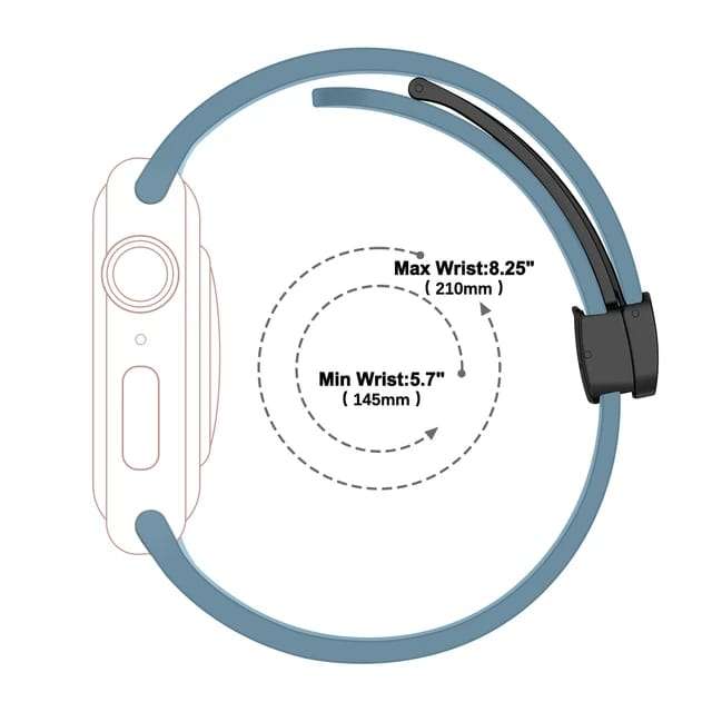 DC Premium Magnetic Silicone Apple Watch Strap – Soft, Flexible Band for All Series