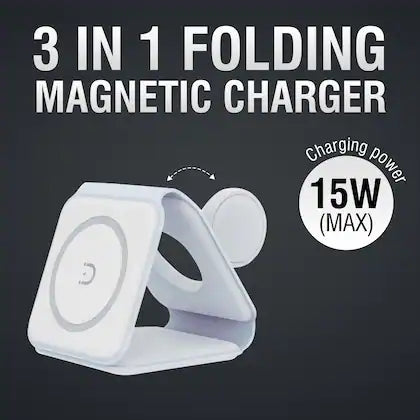 3 in 1 Magnetic fold 15W Wireless Charger Stand Fast Wireless Charging Station