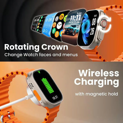 T800 Ultra Smart Watch with Bluetooth Calling, 1.99" HD Display, Fitness & Health Tracker, 8 UI Modes