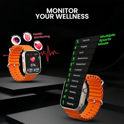 T800 Ultra Smart Watch with Bluetooth Calling, 1.99" HD Display, Fitness & Health Tracker, 8 UI Modes