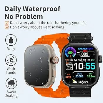 T800 Ultra Smart Watch with Bluetooth Calling, 1.99" HD Display, Fitness & Health Tracker, 8 UI Modes
