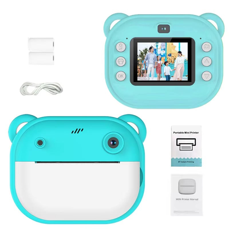 DC Instant Print Camera – Dual Lens, Memory Card Slot & Free Rolls | No-Ink Printing