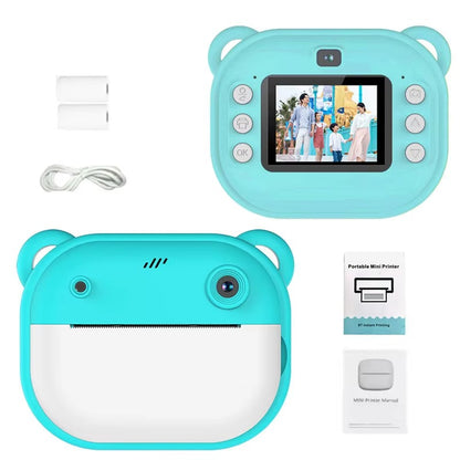 DC Instant Print Camera – Dual Lens, Memory Card Slot & Free Rolls | No-Ink Printing