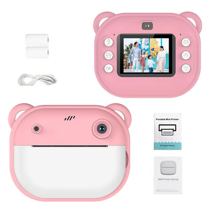 DC Instant Print Camera – Dual Lens, Memory Card Slot & Free Rolls | No-Ink Printing