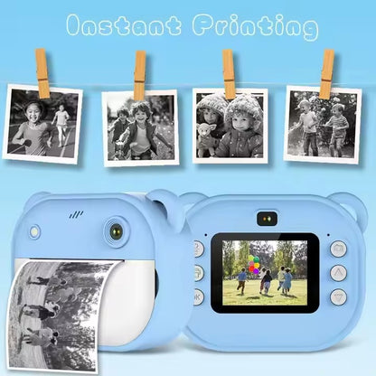DC Instant Print Camera – Dual Lens, Memory Card Slot & Free Rolls | No-Ink Printing