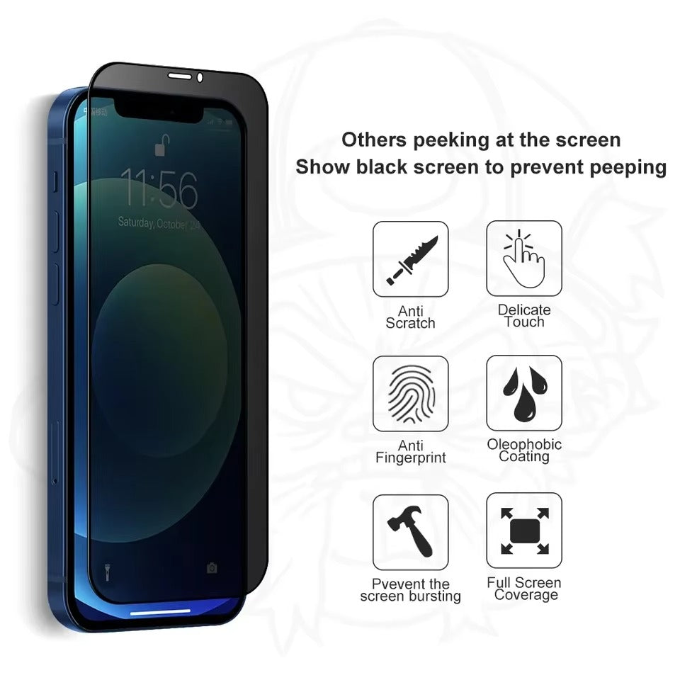 Privacy Tempered Glass Screen Protector – Dustproof, Anti-Spy for iPhone & Samsung Models