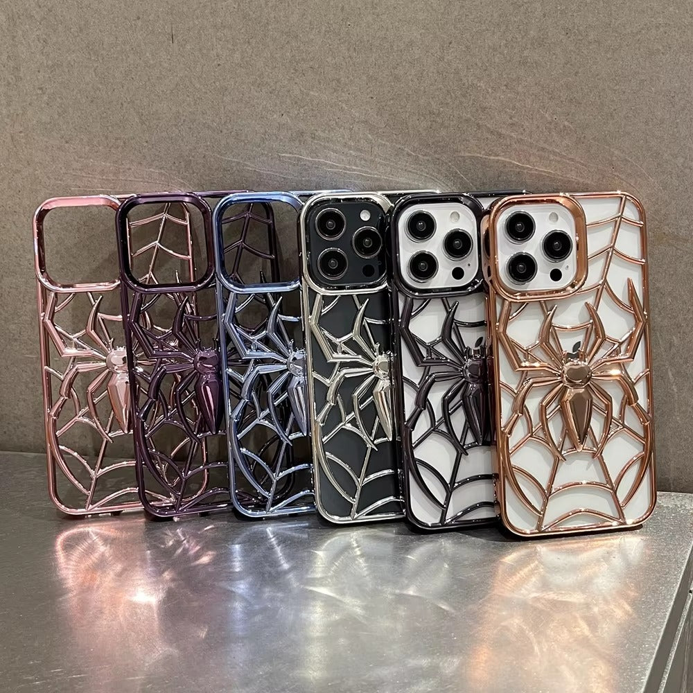 DC Spider Design Heat Dissipation Case for iPhone – Electroplated Soft TPU Cover