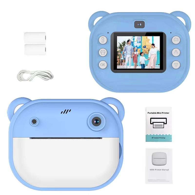 DC Instant Print Camera – Dual Lens, Memory Card Slot & Free Rolls | No-Ink Printing