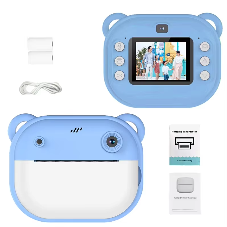 DC Instant Print Camera – Dual Lens, Memory Card Slot & Free Rolls | No-Ink Printing