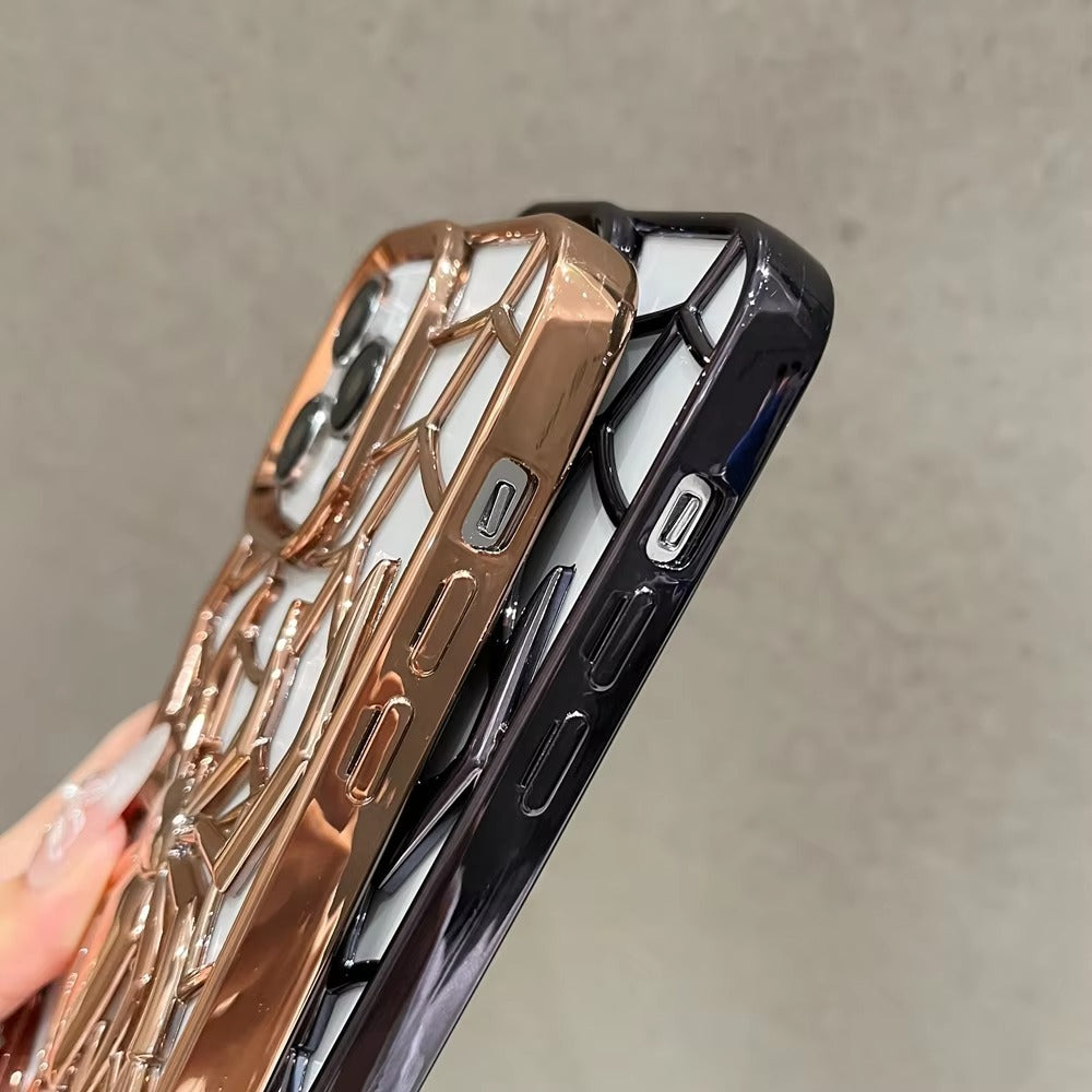 DC Spider Design Heat Dissipation Case for iPhone – Electroplated Soft TPU Cover