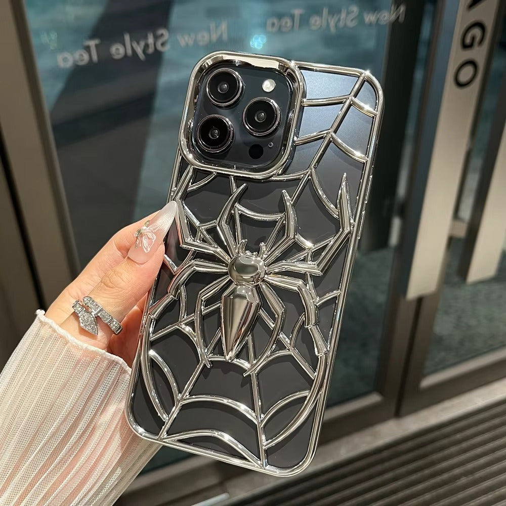 DC Spider Design Heat Dissipation Case for iPhone – Electroplated Soft TPU Cover