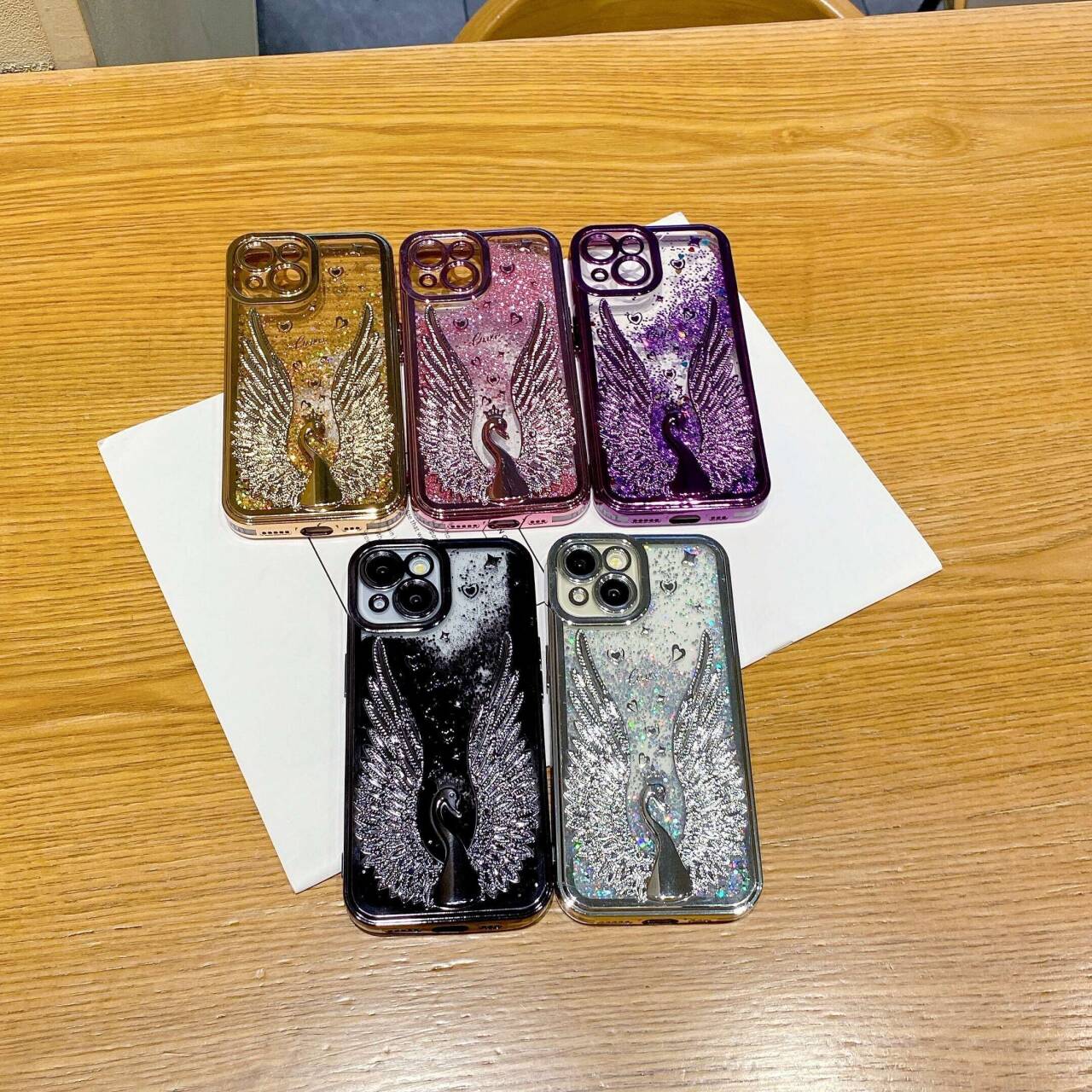 Electroplate Diamond Angel Wings Glitter Clear Case For iPhone Series