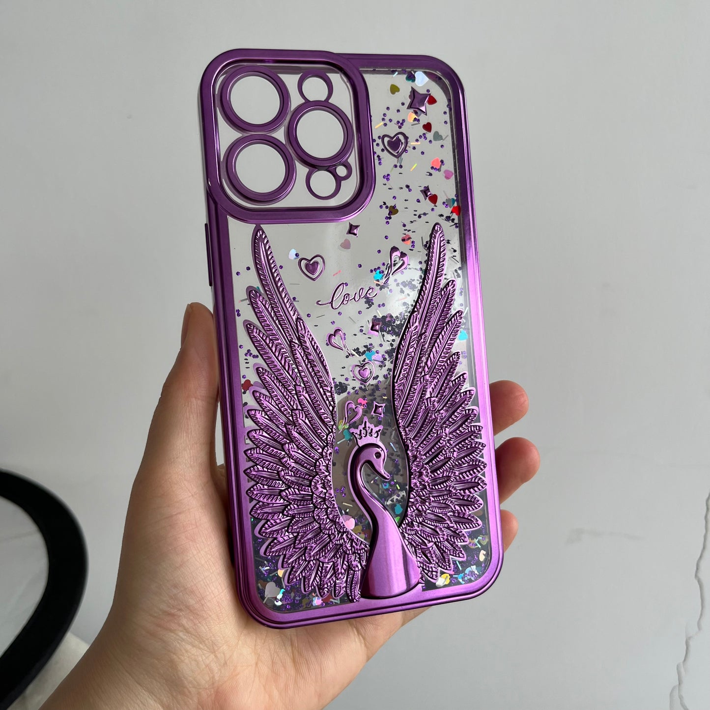 Electroplate Diamond Angel Wings Glitter Clear Case For iPhone Series