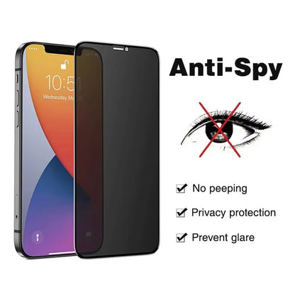 Privacy Tempered Glass Screen Protector – Dustproof, Anti-Spy for iPhone & Samsung Models