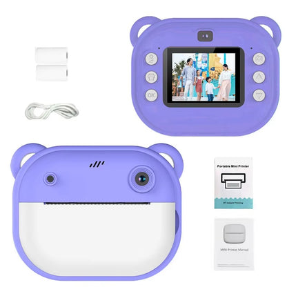 DC Instant Print Camera – Dual Lens, Memory Card Slot & Free Rolls | No-Ink Printing