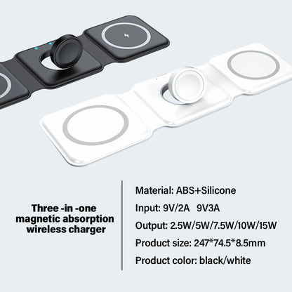 3 in 1 Magnetic fold Wireless Charger Stand Fast Wireless Charging Station