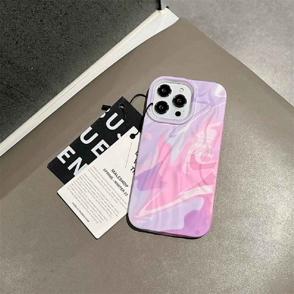 Rainbow Aesthetic Textured Positive iPhone Soft Silicone Case - Have a Nice Day