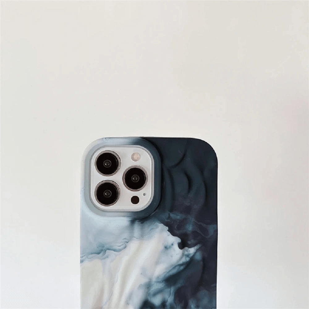 Aesthetic 3-D Textured Positive iPhone Soft Silicone Case - Black