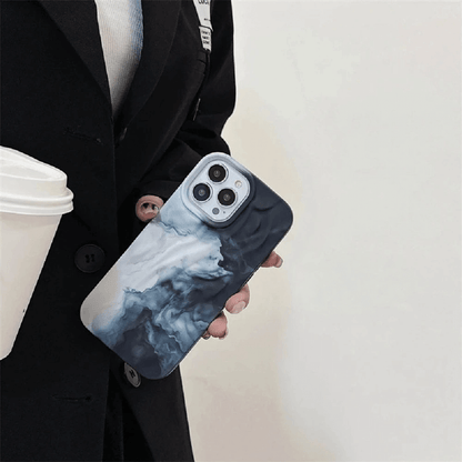 Aesthetic 3-D Textured Positive iPhone Soft Silicone Case - Black