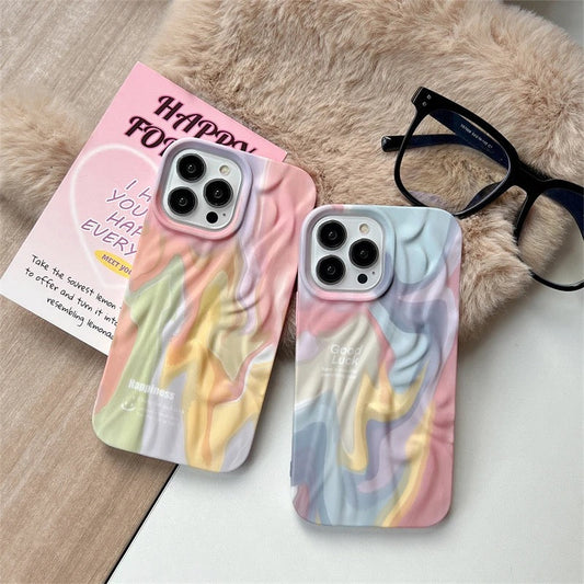 Rainbow Aesthetic Textured Positive iPhone Soft Silicone Case