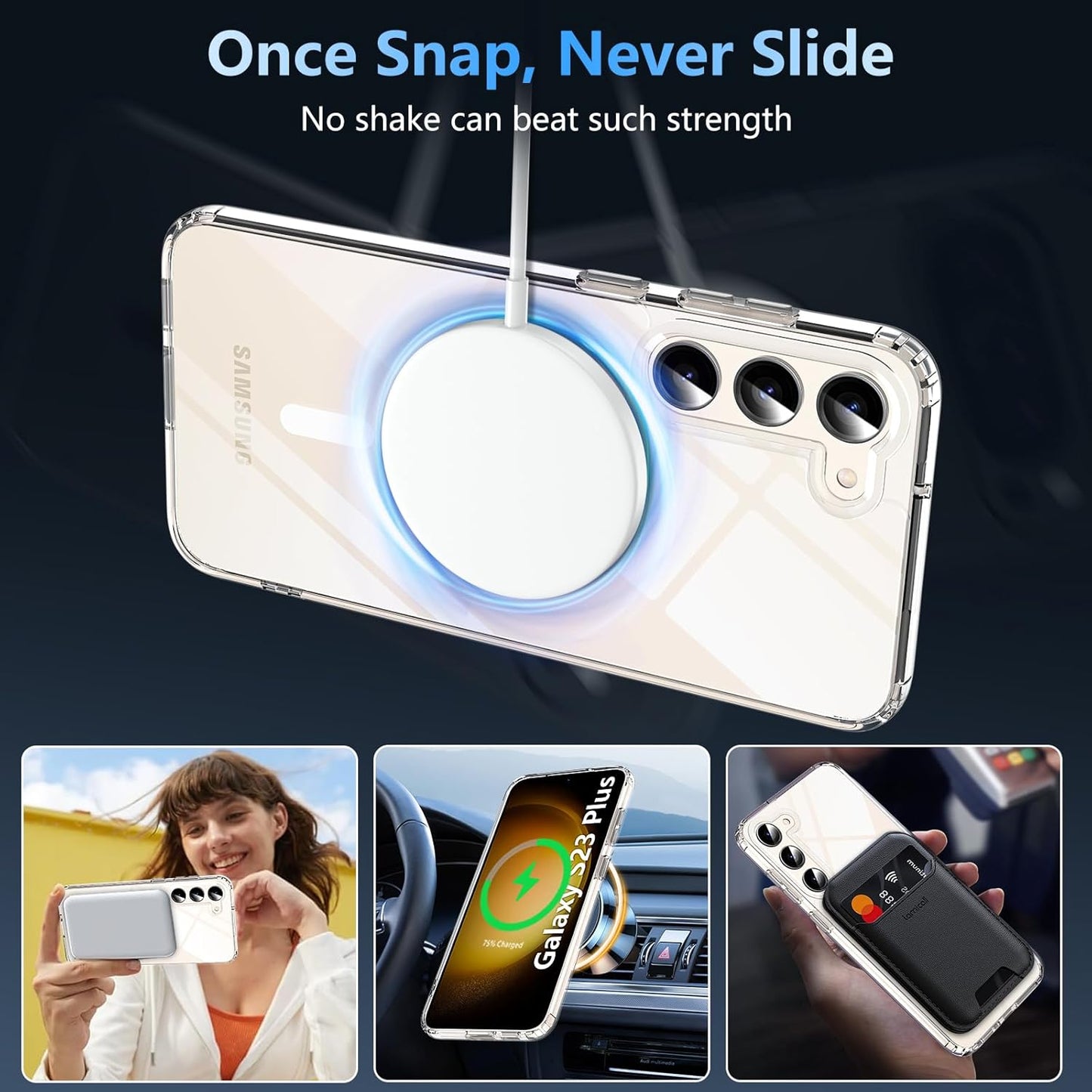 UltraHybrid™ Clear Anti-Yellow MagSafe-Compatible Samsung Case – Shockproof & Compatible for Samsung S Series