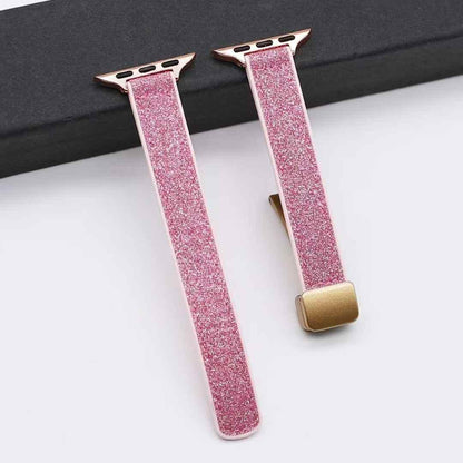 Glitter Magnetic Leather Silicone Strap for Apple Watch – Stylish, Comfortable & Secure Fit Band