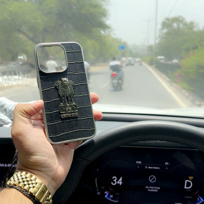 Satyamev Jayate Leather Case for iPhone & Samsung – Textured Grip, Stylish Protection