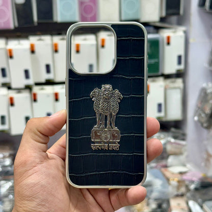 Satyamev Jayate Leather Case for iPhone & Samsung – Textured Grip, Stylish Protection