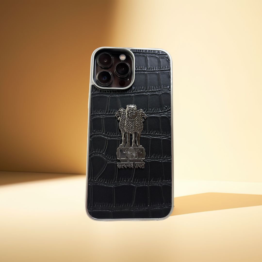 Satyamev Jayate Leather Case for iPhone & Samsung – Textured Grip, Stylish Protection