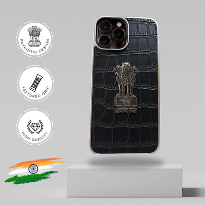 Satyamev Jayate Leather Case for iPhone & Samsung – Textured Grip, Stylish Protection