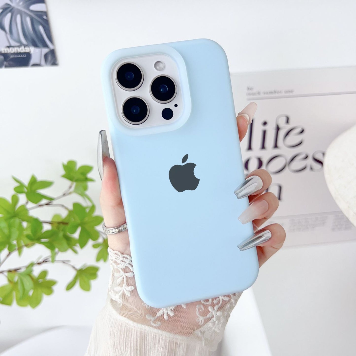 Jelly Liquid Silicone+PC Anti-drop Phone Case Protective Back Cover for iPhone