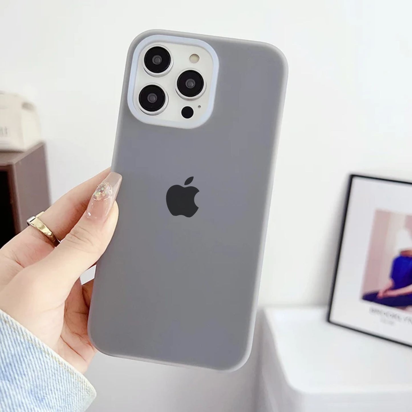 Jelly Liquid Silicone+PC Anti-drop Phone Case Protective Back Cover for iPhone