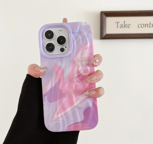 Rainbow Aesthetic Textured Positive iPhone Soft Silicone Case - Have a Nice Day