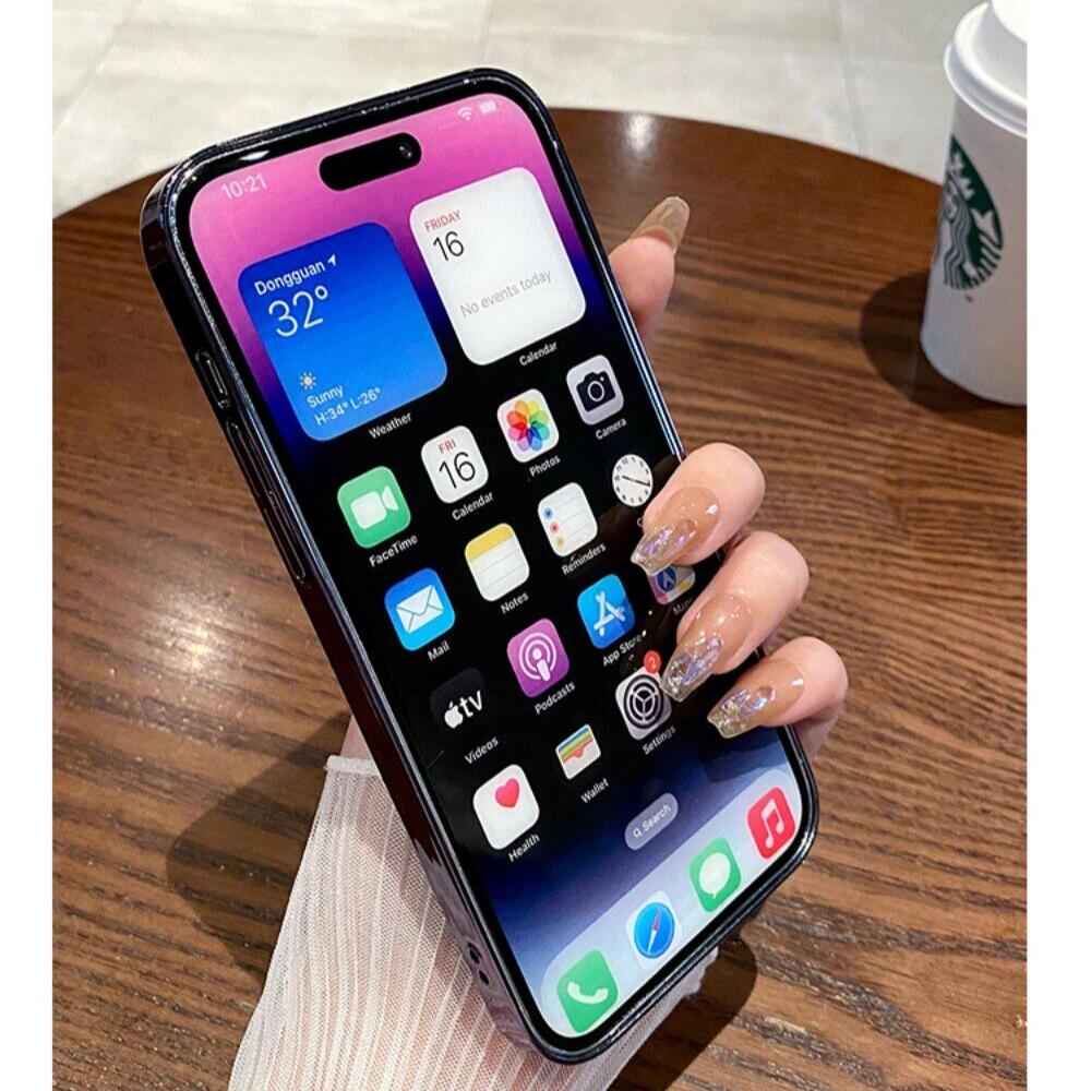 Luxury Frosted Anti fingerprint Phone Case With Lens Protection Plating Frame for iPhone 14 Series